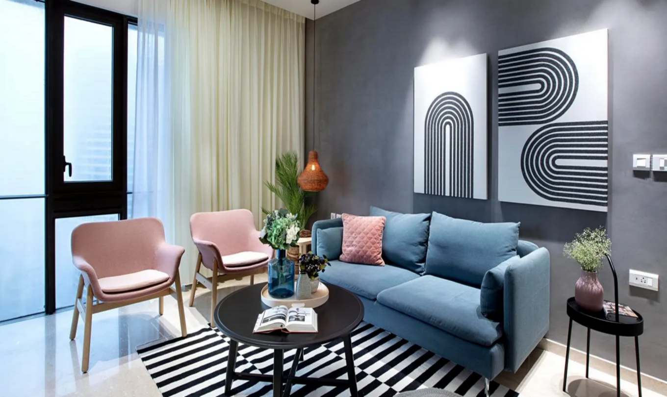 Monochromatic Grey 2 BHK